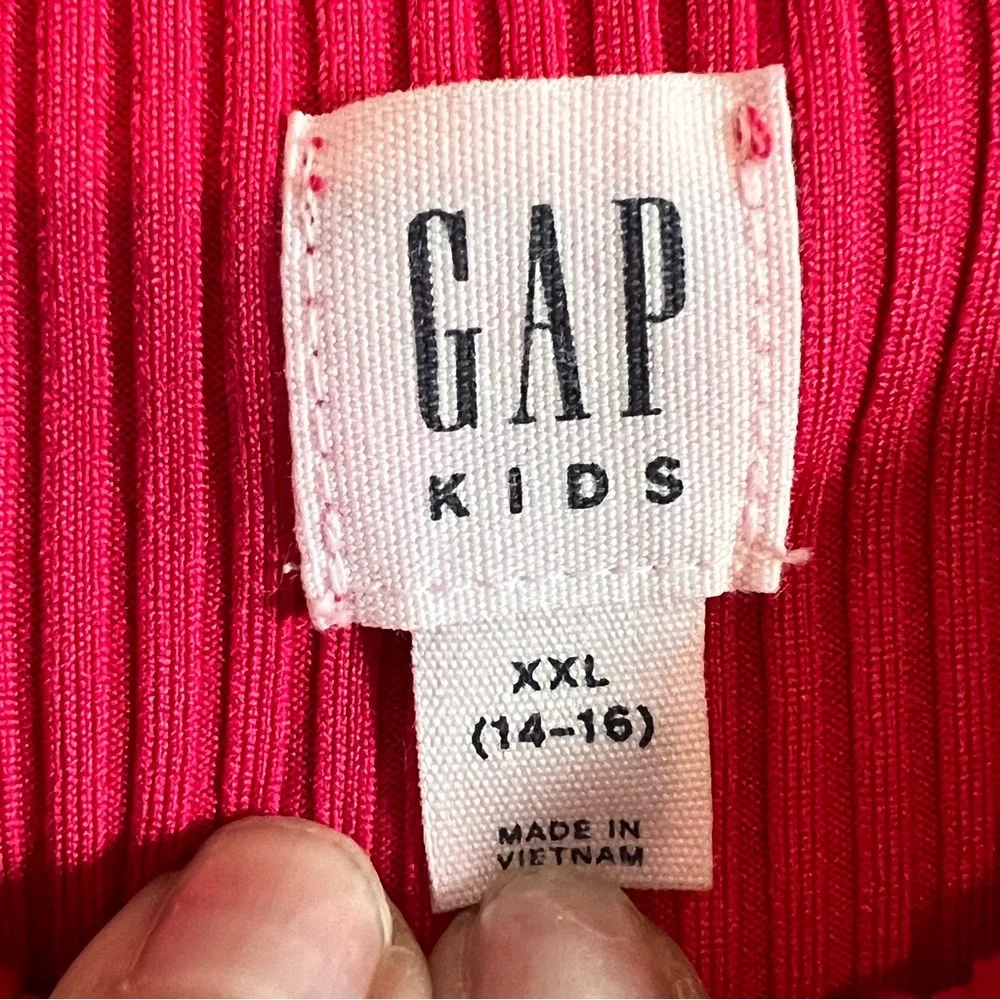 Girls Gap Kids Long Sleeve Top‎ Size XXL (14-16) Bright Pink Ribbed